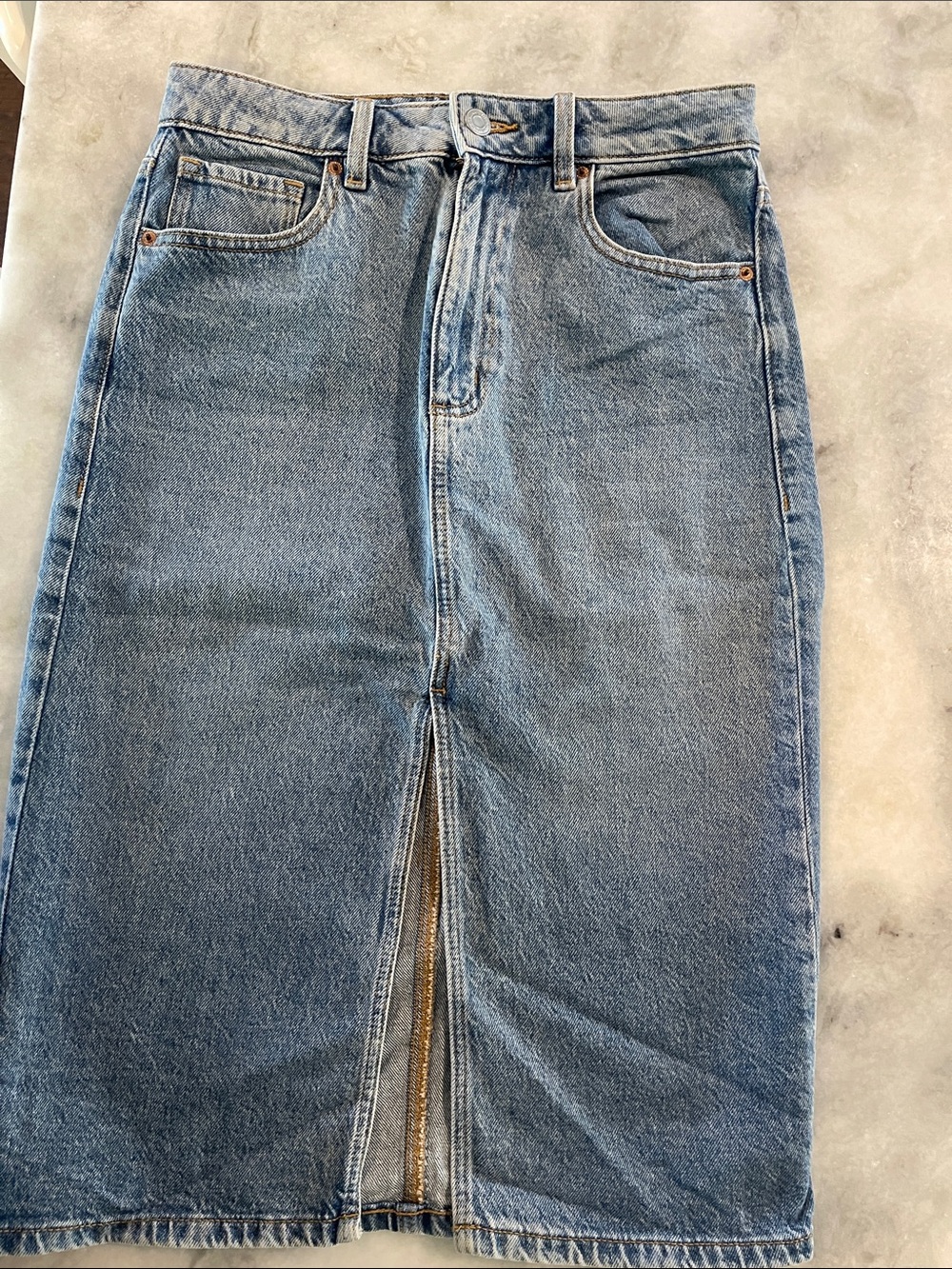 Dynamite Light Blue Denim Pencil Skirt